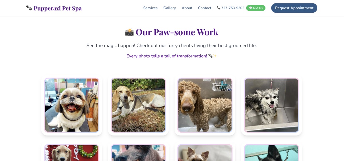 Local business websites screenshot